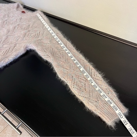 Fuzzy sweater Red by BKE Rainbow Shimmer Pointelle , soft, cropped, XL - Picture 14 of 14